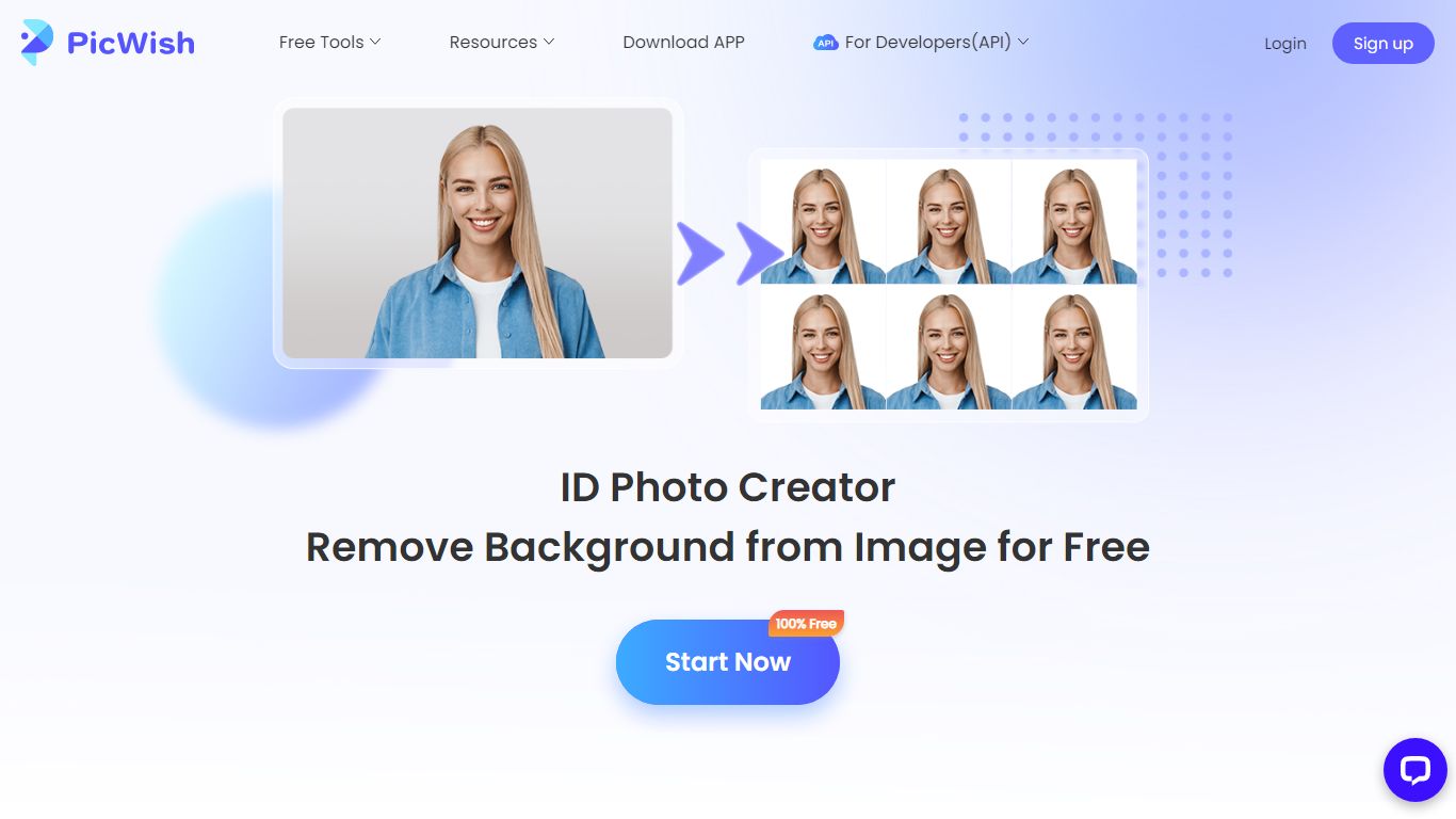 Create ID Photo at home, Remove Background from Image for Free - PicWish
